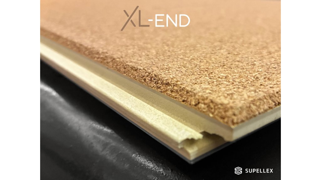 COREtec XL-END – detail spodní strany s 3 mm korkovou podložkou a jádrem Sound Core