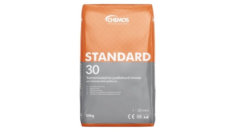 Samonivelační stěrka CHEMOS Standard 30 – 1–20 mm, 25 kg