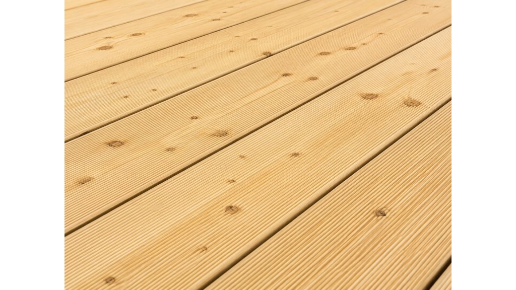 Drážkovaná prkna Modřín slezský 28 × 140 mm – šikmý detail A/B