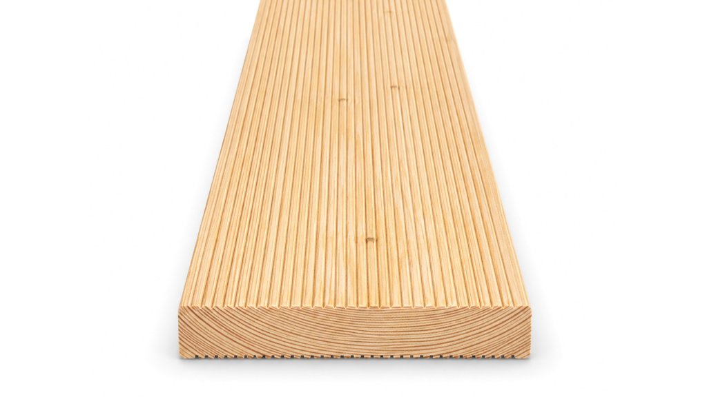 Terasové prkno Modřín slezský 28 × 140 mm – čelní pohled