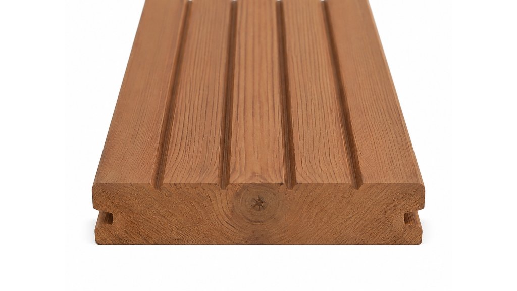 Terasové prkno Borovice Thermo Clip drážkované 26 × 118