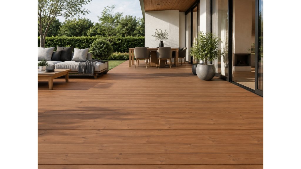 Terasové prkno Borovice Thermo Clip hladké 26 × 117