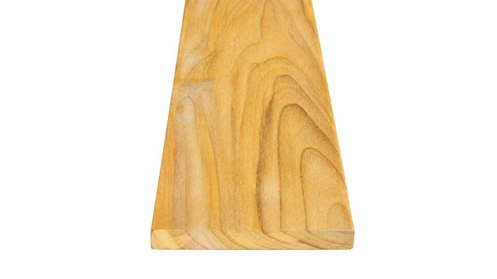 Terasové prkno Teak 20 × 90 mm – čelní detail hladkého profilu