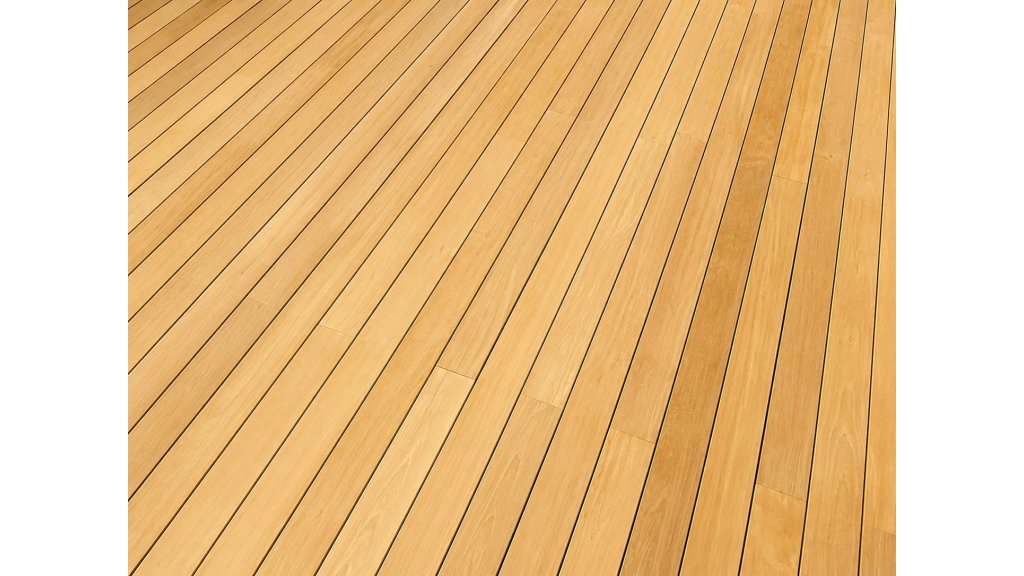 Terasová prkna Teak 20 × 90 mm – šikmý pohled na hladkou plochu