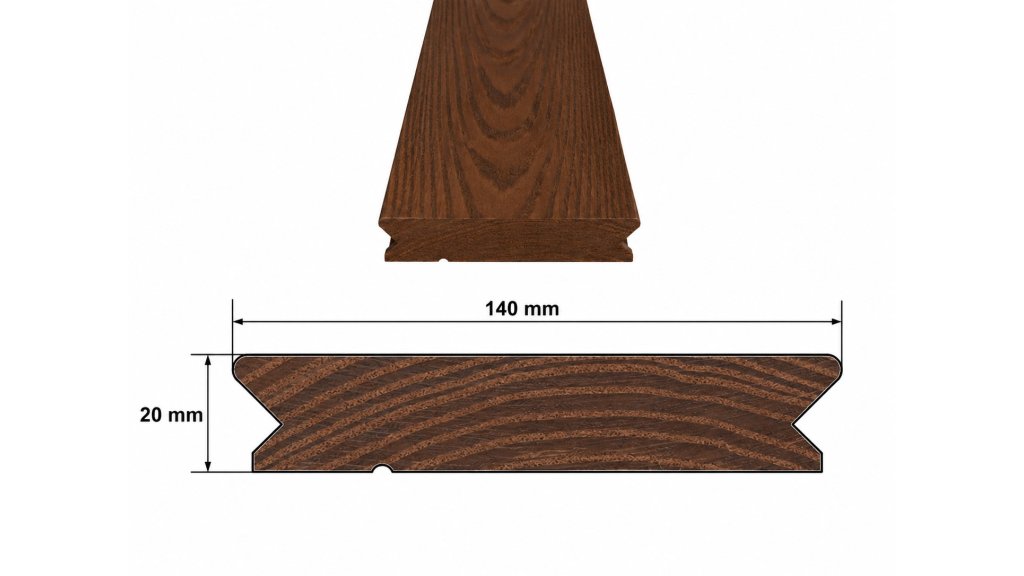 Jasan Thermowood Clip 20 × 140 mm – profil a rozměry