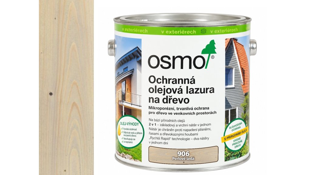 OSMO 906 Perlově šedá olejová lazura polomat 2,5 l