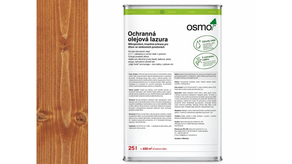 OSMO 728 Cedr olejová lazura polomat 25 l