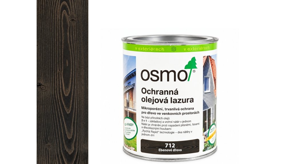 OSMO 712 Ebenové dřevo olejová lazura polomat 0,75 l