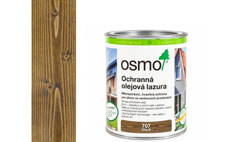 OSMO 707 Ořech olejová lazura polomat 0,75 l