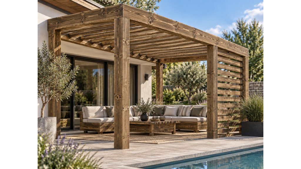Osmo 707 Ořech – smrková pergola