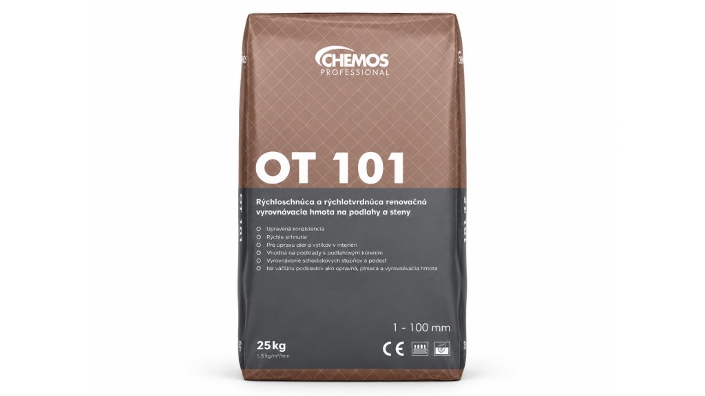 CHEMOS OT 101 – rychleschnoucí opravná a vyrovnávací hmota 25 kg