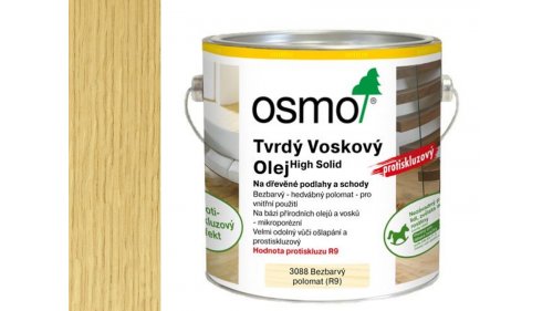 Osmo 3088 tvrdý voskový  olej protiskluzový R9 polomat 2,5l