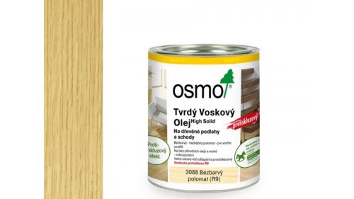 Osmo 3088 tvrdý voskový  olej protiskluzový R9 polomat 0,75l