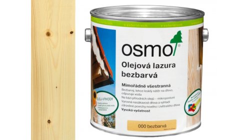 OSMO 000 bezbarvá olejová glazura lesklá 2,5l