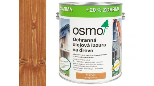 OSMO 728 Cedr olejová lazura polomat 3l