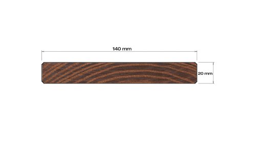 Profil a rozměry terasového prkna Jasan Thermowood 20*140