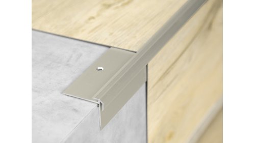 Schodová lišta Küberit 832 pro obložení schodů 2 - 2,5 mm, 2500 mm, Imitace nerezi F2