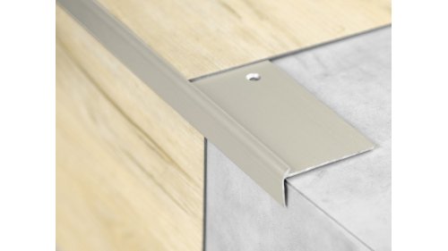Schodová lišta pro vinyl do 2,5 mm, Küberit 859, 48*18,5*2500 imitace nerezi F2
