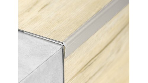 Schodová lišta pro vinyl a pvc do 3 mm, Profilteam 44*18,5*1200 Inox E71