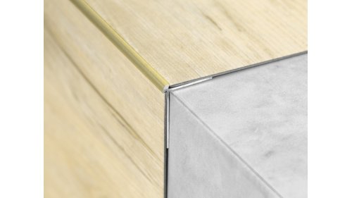 Schodová lišta vnější pro obložení schodů vinylem do 2,5 mm, Küberit 870, 39*29*2500 Sahara F9