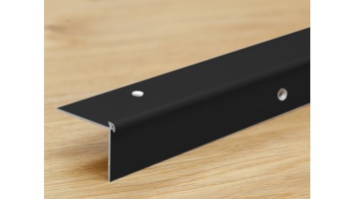Schodová lišta vnější pro obložení schodů vinylem do 3 mm, Küberit 871, 39*29*2500 Černá F16 RAL9005