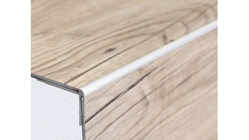 Schodová lišta vnější pro obložení schodů podlahou do 3 mm, Profilteam 38*25*2700 Stříbrná E01