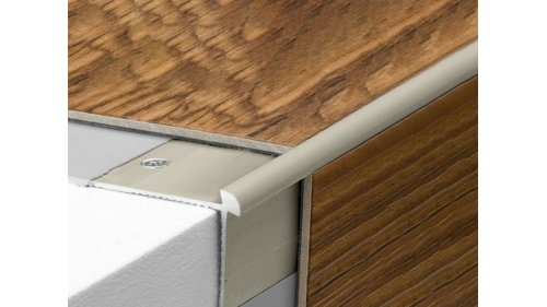 Schodová lišta vnější pro obložení schodů vinylem do 5 mm, Profilteam, 42*28*2700 Šampaň E02