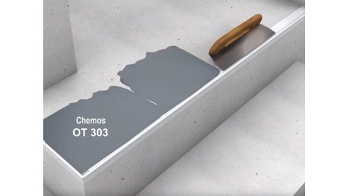 Pro vyrovnání schodu použijte renovační hmotu Chemos OT 303