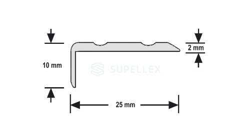 Schodová lišta samolepící Profilteam 25*10*2700 Inox E07
