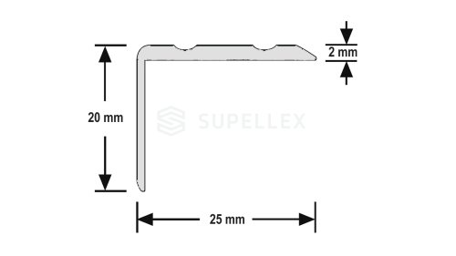 Schodová lišta samolepící Profilteam 25*20*2700 Inox E07