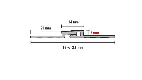 Profil a rozměry dilatační lišty Küberit 317 G