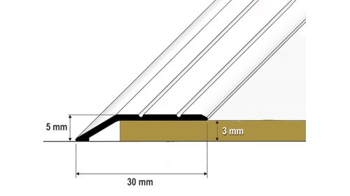 Profil a rozměry ukončovací lišty samolepící Profilteam 30*2700