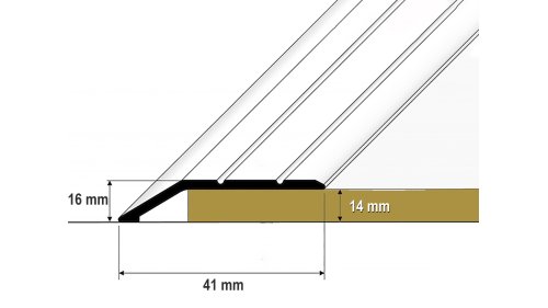 Profil a rozměry ukončovací lišty samolepící Profilteam 41*2700