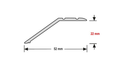 Ukončovací lišta samolepící Küberit 245 SK do 22 mm 52*2700 Stříbrná F4