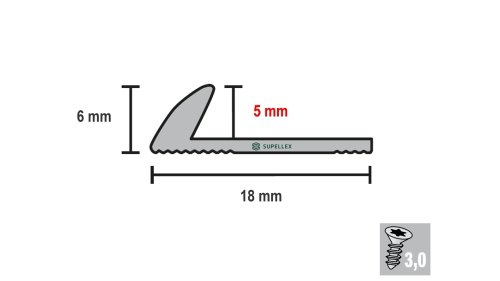 Ukončovací lišta pro vinyl do 5 mm, Küberit 359, 2500 mm, Stříbrná F4