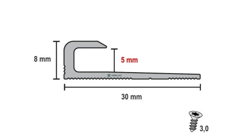 Profil a rozměry ukončovací lišty Küberit 802