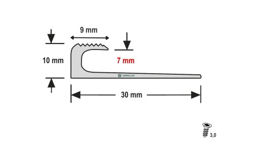 Profil a rozměry ukončovací lišty Küberit 805