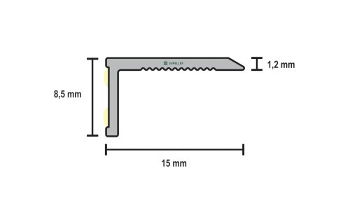 Profil a rozměry stěnové ukončovací lišty Küberit 238 N/SK