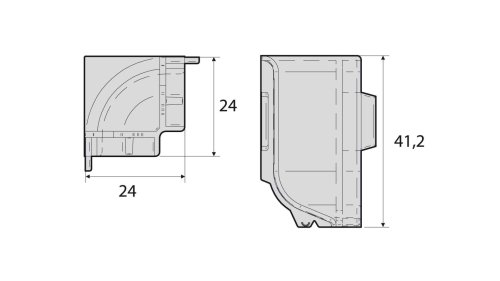 Vnitřní roh pro soklovou lištu Profilteam Q63 Inox