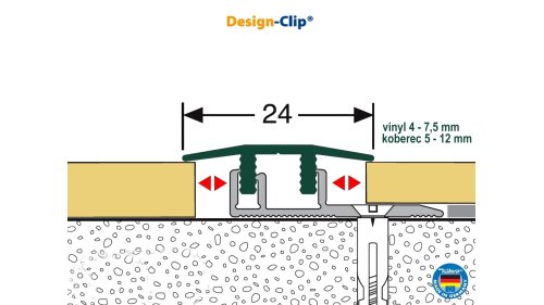 Profil a rozměry vyrovnávací lišty Küberit 578