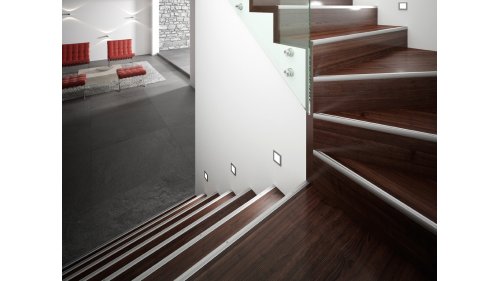 Schodová lišta pro obložení schodů Küberit 325, 21,5*2700 Stříbrná F4