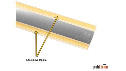 Pružné, kaučukové lepidlo na spodní straně samolepící přechodové - vyrovnávací lišty