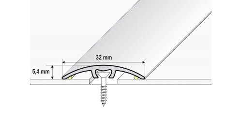 Přechodová lišta narážecí oblá Profilteam 32*930 Inox E07
