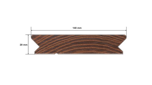 Profil a rozměry terasového prkna Jasan thermowood 20*140 Clip