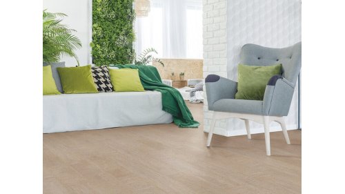Korková podlaha plovoucí Premier kompozit Trendy římská bílá UV lak