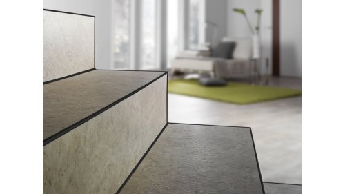 Schodový profil pro obložení schodů 2,5 mm Küberit 870 EB – imitace nerezi F2 – 39 × 2500 mm