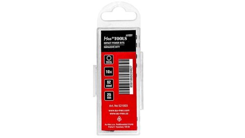 Impaktní nárazové bity 25 mm / TX15 – 10 ks – MEX-TOOLS Hobby