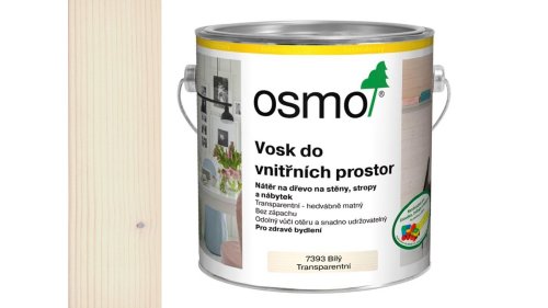 Osmo 7393 Vosk do vnitřních prostor – bílý transparentní, 2,5 l