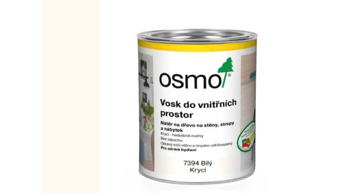 Osmo 7394 Vosk do vnitřních prostor – bílý krycí, 0,75 l