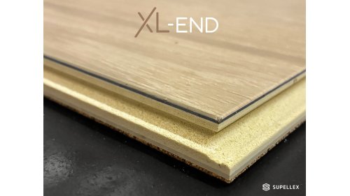 COREtec XL-END – detail nosné desky, zámkového spoje a nášlapné vrstvy 0,8 mm, třída zátěže 34